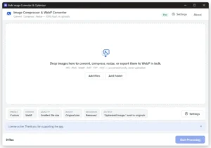 Image Compressor & WebP Converter running on Windows